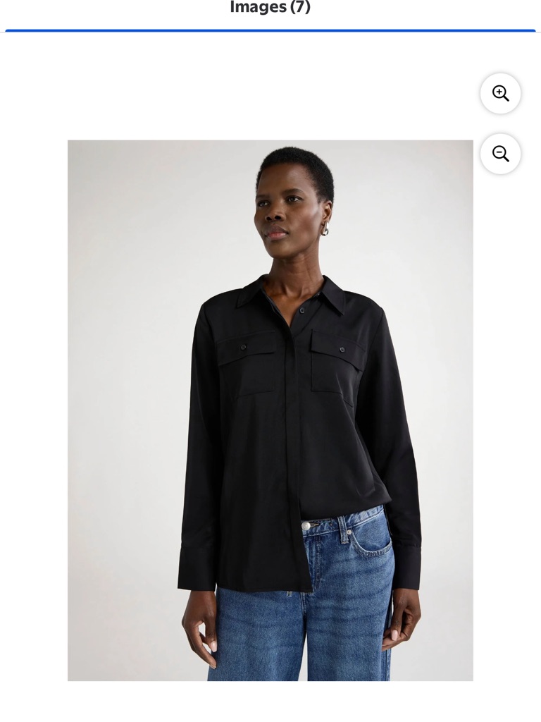 Classic Black Button-Down Utility Shirt - Women